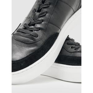 REISS Finton Bonded-Leather Low-Tip Trainers